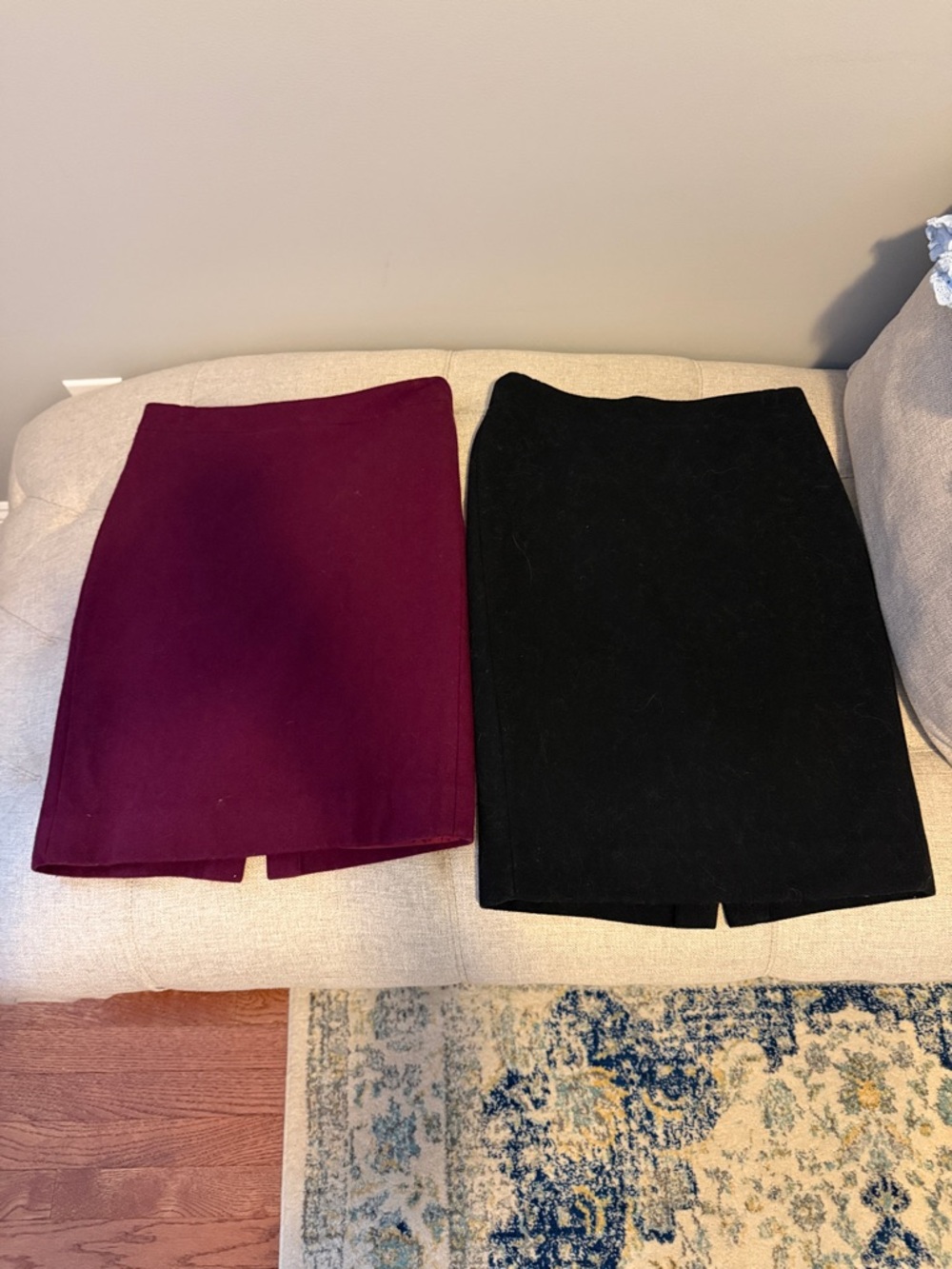 J. Crew Maroon and Black Classic Pencil Skirts